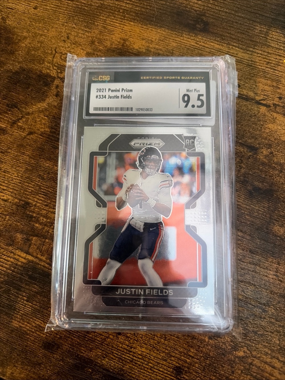 Panini Justin Fields Card with Red and Black Accents